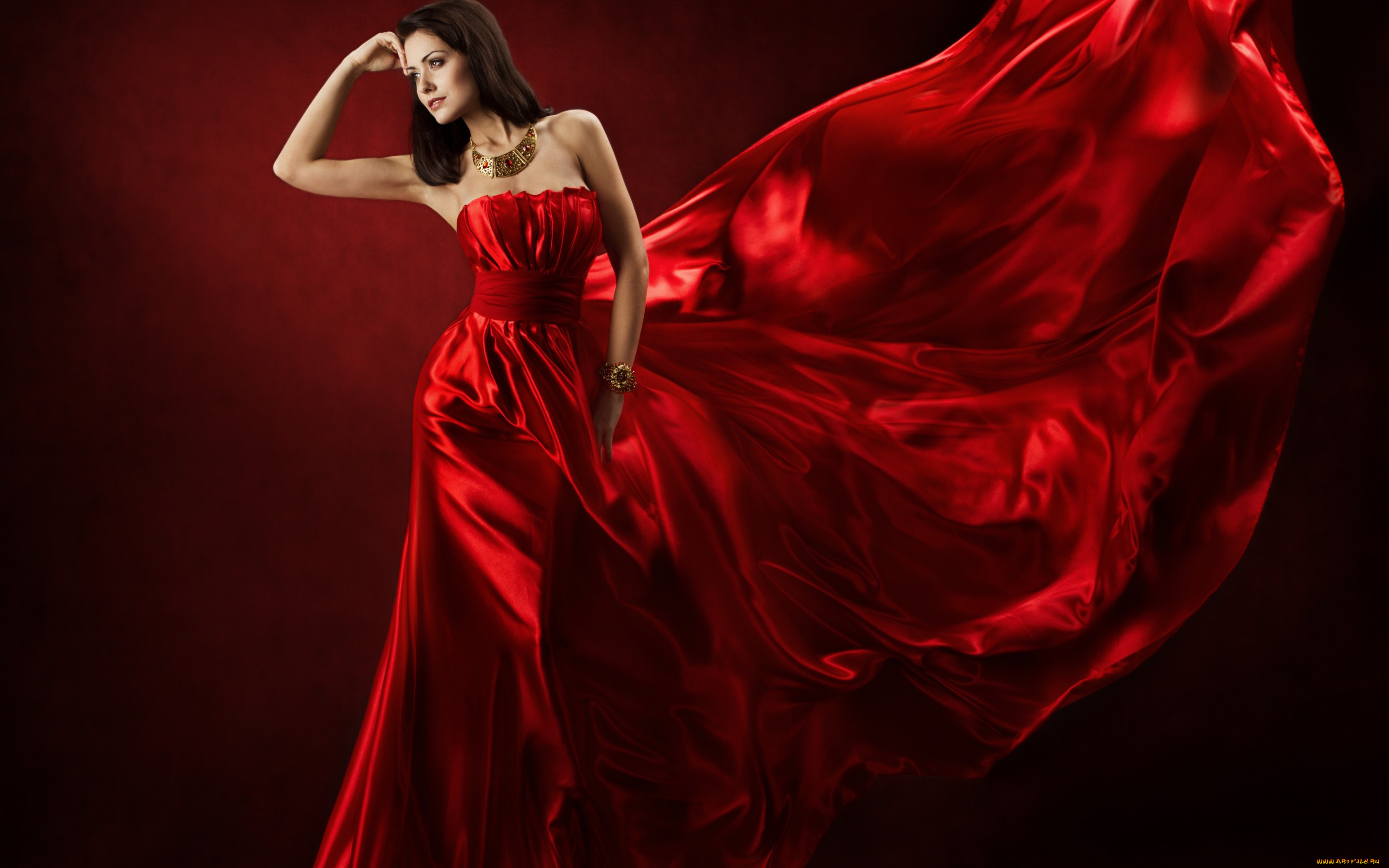 , -unsort , ,  , beautiful, dress, red, , woman, , 